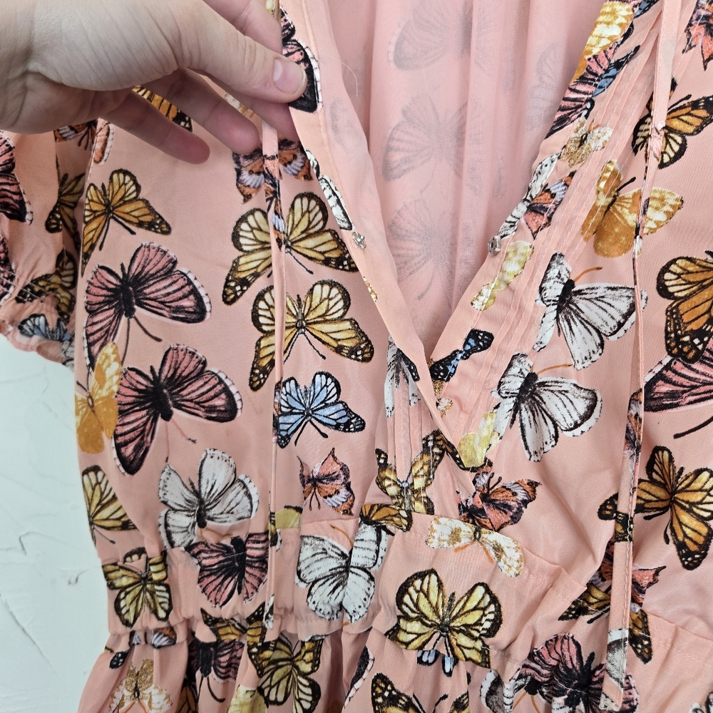 Buddy Love Pink Butterfly Print Short Dress - Picture 6 of 12